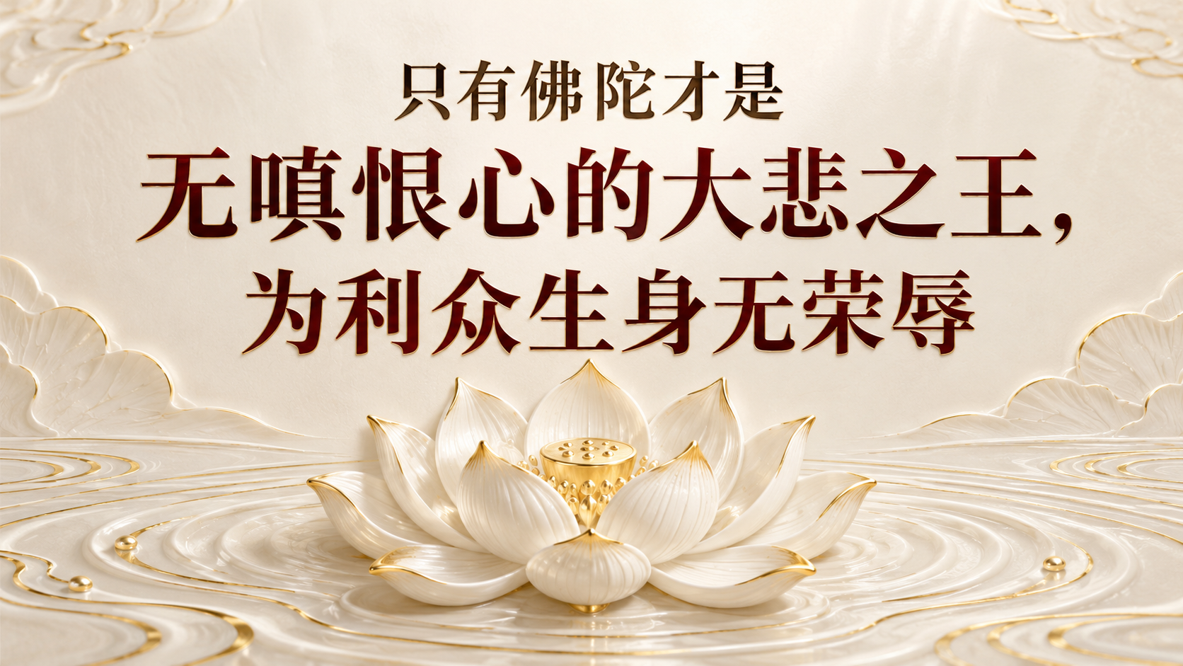 视频 | 只有佛陀才是无嗔恨心的大悲之王，为利众生身无荣辱